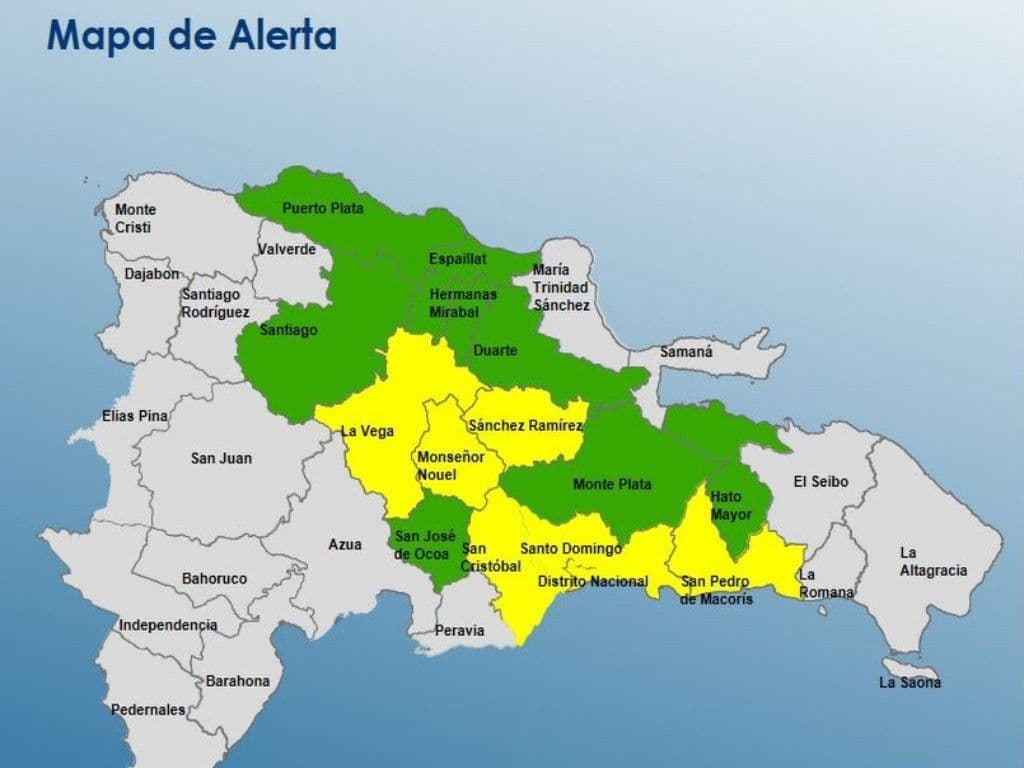 COE mantiene alerta en 15 provincias por lluvias