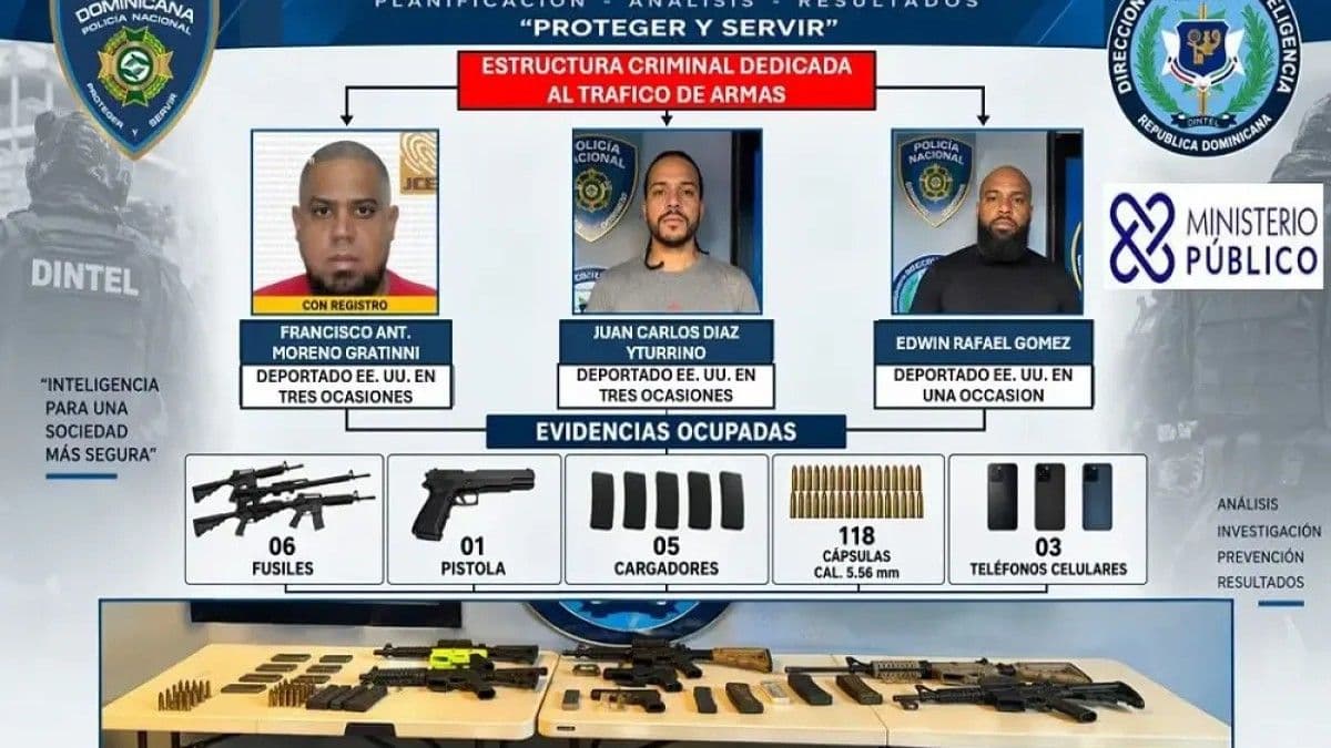 Policía Nacional desmantela red de tráfico de armas en Santo Domingo