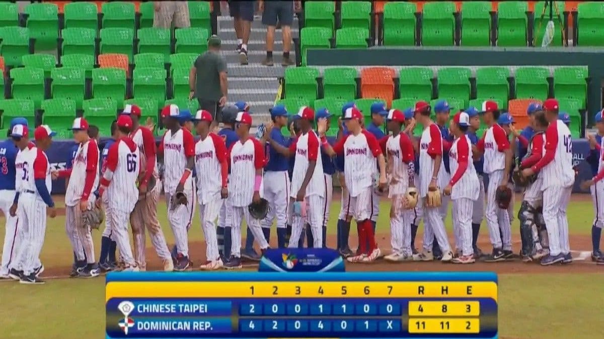República Dominicana avanza en el Mundial de Béisbol U15 tras vencer a China Taipéi