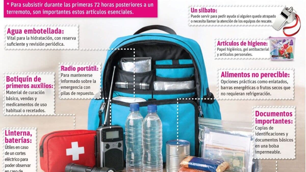 Importancia de preparar una mochila de emergencia ante posibles terremotos