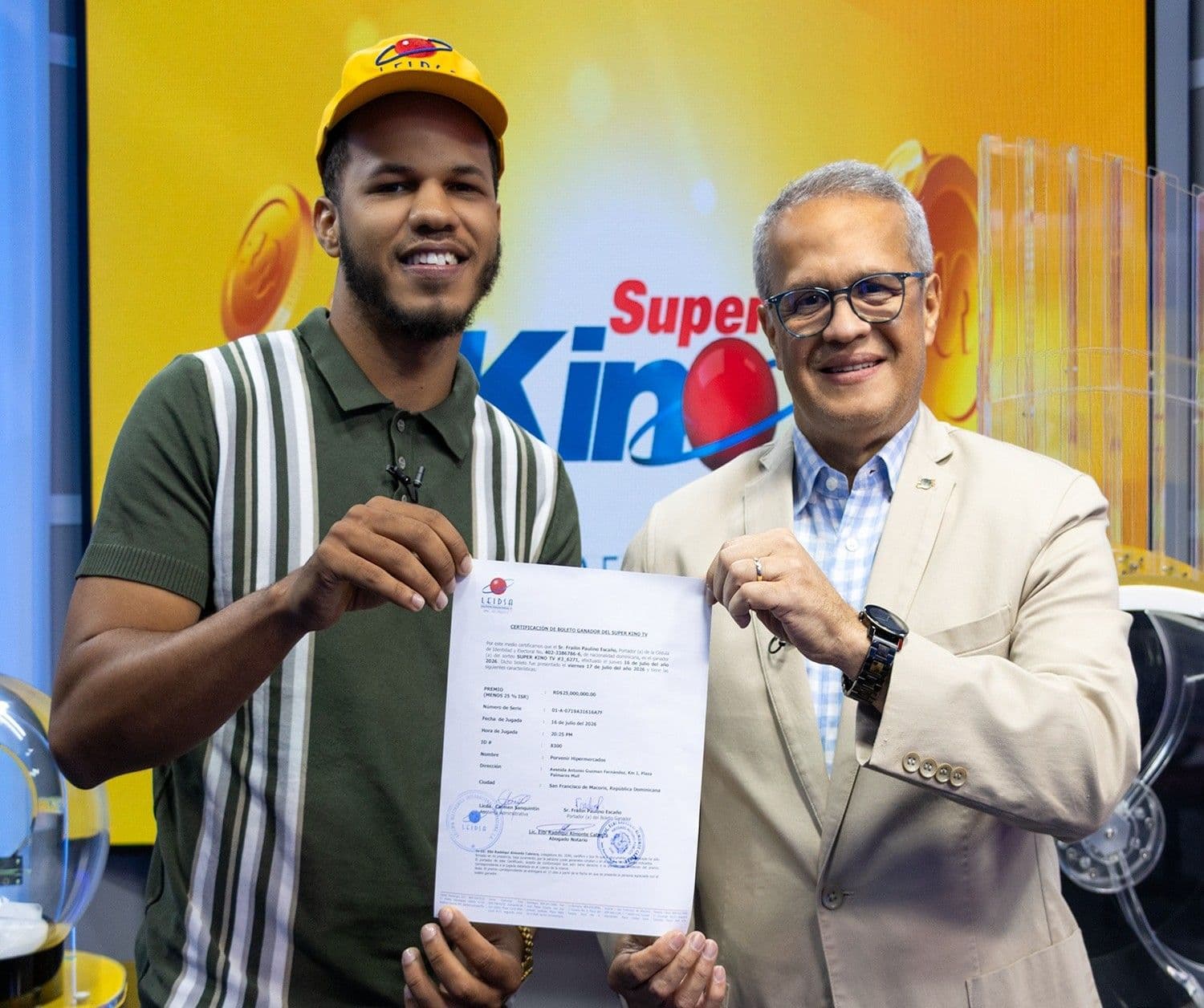 LEIDSA certifica a ganador de 25 millones en el Súper Kino