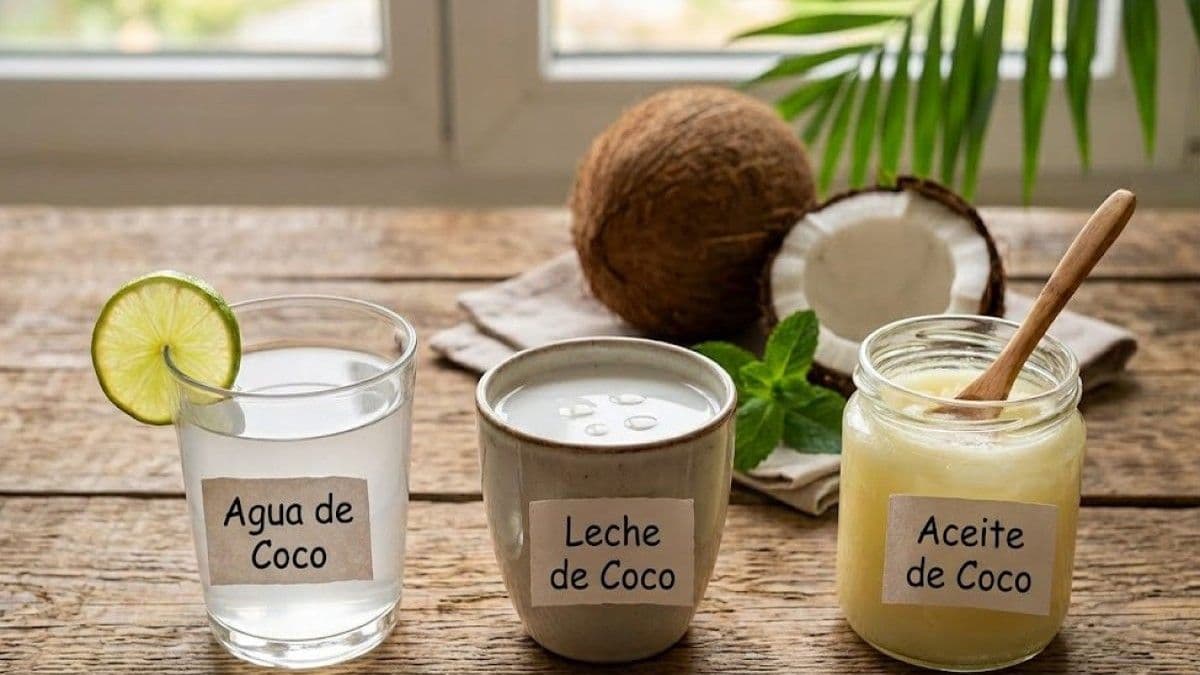 Diferencias nutricionales entre agua, leche y aceite de coco