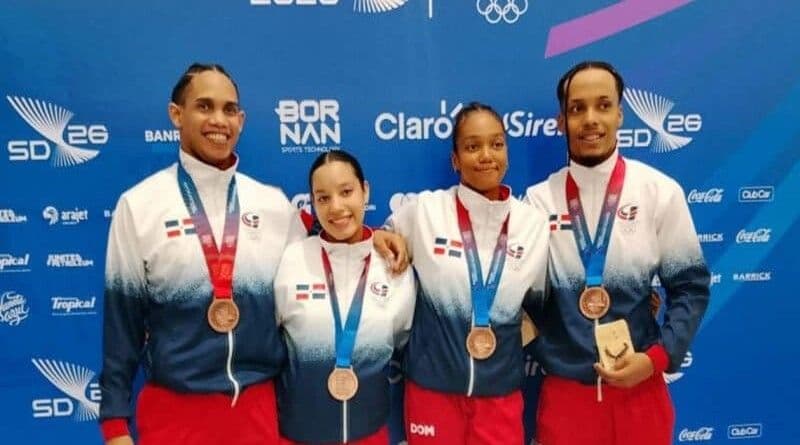 Dominicana logra doble bronce en trampolín sincronizado