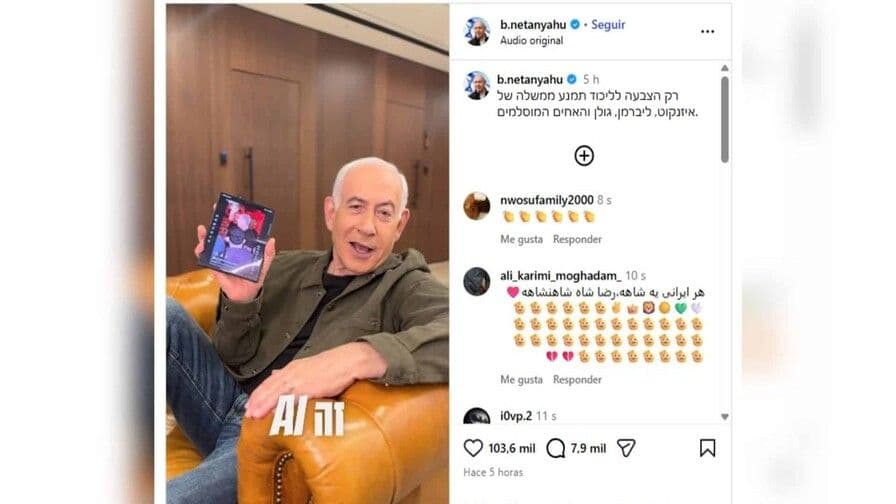 Netanyahu se une a la tendencia viral 'Dame hombro' con video de inteligencia artificial